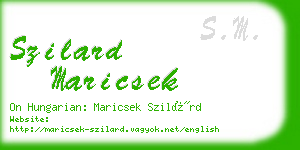 szilard maricsek business card